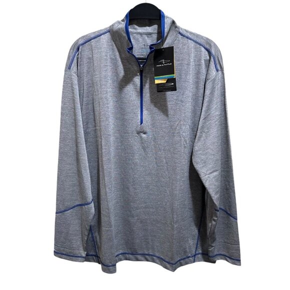 Page & Tuttle Men Size XL Heather Mock Neck Long Sleeve 1/4 Zip Pullover Top NWT - Picture 1 of 7
